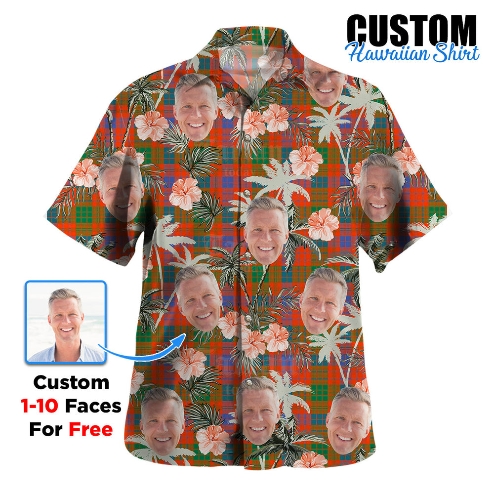Clan Ross Ancient Tartan Custom Face Hawaiian Shirt – Unisex Gift for Family Members, Summer Party TQ50 Ross Ancient Tartan Tartan Hawaii Shirt