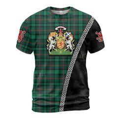 Personalized Clan Ross Hunting Modern Tartan Shirt with Scotland Coat of Arms & Custom Name AU36