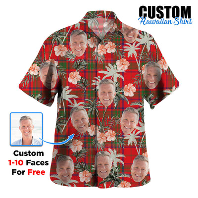 Clan Ross Modern Tartan Custom Face Hawaiian Shirt – Unisex Gift for Family Members, Summer Party