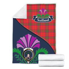 Clan Ross Tartan Crest Premium Blanket Thistle Style WN53 Clan Ross Tartan Today