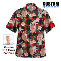 Clan Roxburgh District Tartan Custom Face Hawaiian Shirt – Unisex Gift for Family Members, Summer Party EM97 Roxburgh District Tartan Tartan Hawaii Shirt