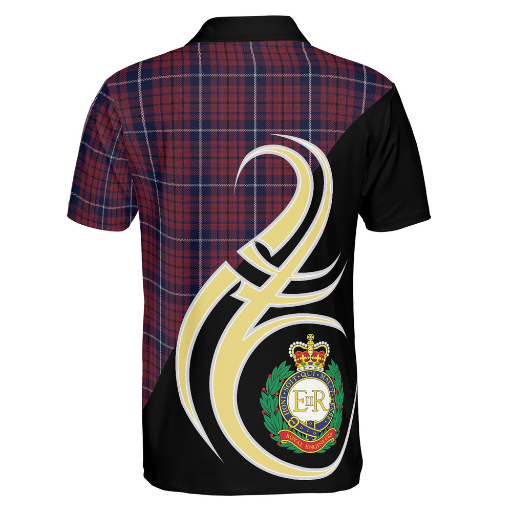 Clan Royal Engineers Tartan Polo Shirt - Believe In Me Style GO58 Royal Engineers Tartan Tartan Polo