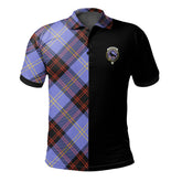 Clan Rutherford Tartan Polo Shirt Half of Me - Cross Style AE23 Rutherford Tartan Tartan Polo