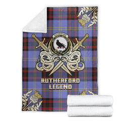 Clan Rutherford Tartan Gold Courage Symbol Blanket GS43 Clan Rutherford Tartan Today
