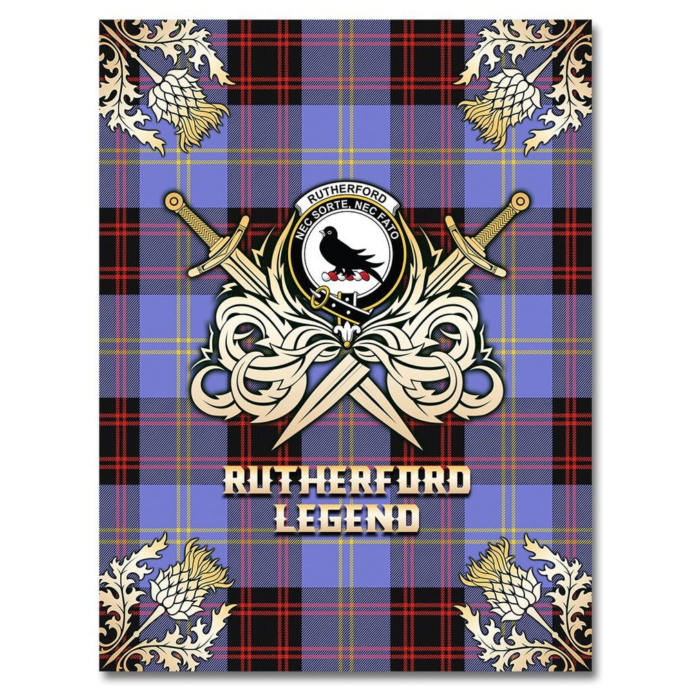 Clan Rutherford Tartan Gold Courage Symbol Blanket GS43 Clan Rutherford Tartan Today