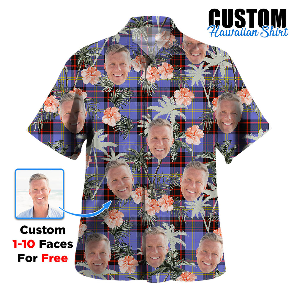 Clan Rutherford Tartan Custom Face Hawaiian Shirt – Unisex Gift for Family Members, Summer Party UI29 Rutherford Tartan Tartan Hawaii Shirt