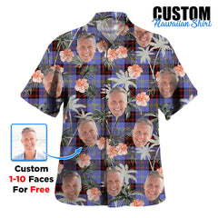 Clan Rutherford Tartan Custom Face Hawaiian Shirt – Unisex Gift for Family Members, Summer Party UI29 Rutherford Tartan Tartan Hawaii Shirt