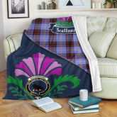 Clan Rutherford Tartan Crest Premium Blanket Thistle Style FY72 Clan Rutherford Tartan Today