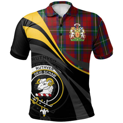 Clan Ruthven V Tartan Polo Shirt - Royal Coat Of Arms Style