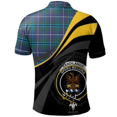 Clan Sandilands Tartan Polo Shirt - Royal Coat Of Arms Style PY53 Sandilands Tartan Tartan Polo