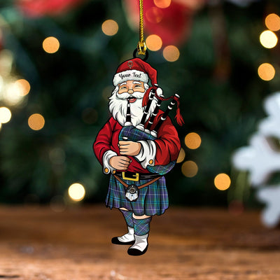 Personalized Clan Sandilands Clan Crest Tartan Santa Ornament – Custom Acrylic Christmas Decoration