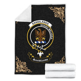 Clan Sandilands Crest Tartan Premium Blanket Black JI14 Clan Sandilands Tartan Today