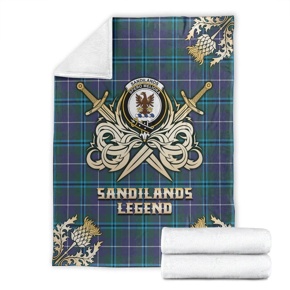 Clan Sandilands Tartan Gold Courage Symbol Blanket WA78 Clan Sandilands Tartan Today