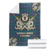 Clan Sandilands Tartan Gold Courage Symbol Blanket WA78 Clan Sandilands Tartan Today