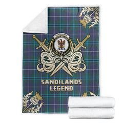 Clan Sandilands Tartan Gold Courage Symbol Blanket WA78 Clan Sandilands Tartan Today