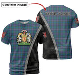 Sandilands (Douglas) Tartan Shirt with Scotland Coat of Arms & Custom Name VN52