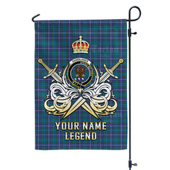 Custom Name Clan Sandilands (Douglas) Tartan Garden Flag with Clan Crest and the Golden Sword of Courageous Legacy ZC12