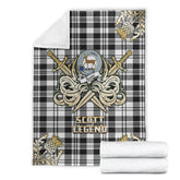 Clan Scott Black White Modern Tartan Gold Courage Symbol Blanket TA54 Clan Scott (Scott Tartan) Tartan Today
