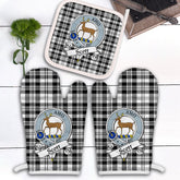 Clan Scott Black White Modern Tartan Crest Oven Mitt And Pot Holder (2 Oven Mitts + 1 Pot Holder) FI24 Clan Scott (Scott Tartan) Tartan Today