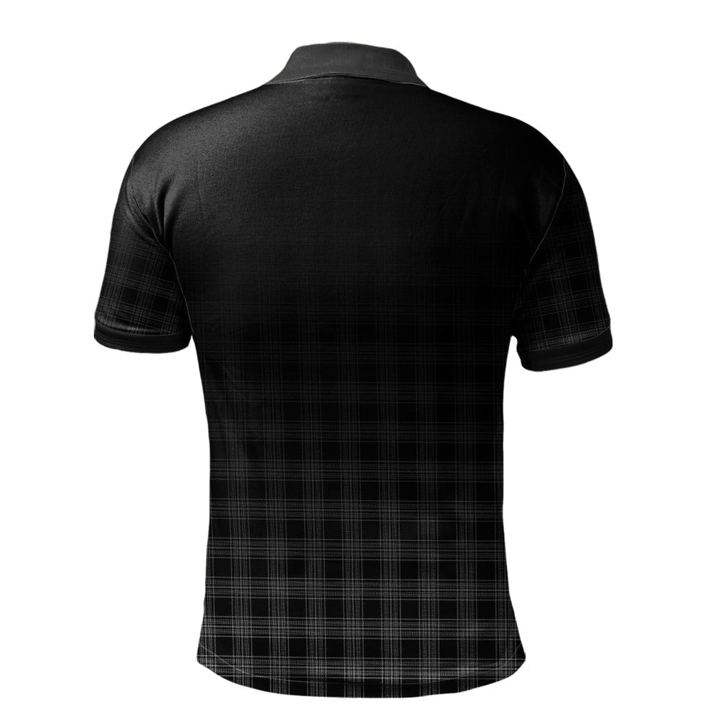 Clan Scott Black and White Tartan Polo Shirt - Alba Celtic Style RD49 Scott Black and White Tartan Tartan Polo