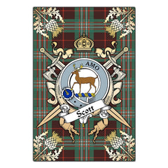 Clan Scott Brown Ancient Tartan Crest Black Garden Flag - Gold Thistle FV13 Clan Scott (Scott Tartan) Tartan Today