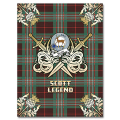 Clan Scott Brown Ancient Tartan Gold Courage Symbol Blanket TN40 Clan Scott (Scott Tartan) Tartan Today