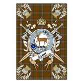 Clan Scott Brown Modern Tartan Crest Black Garden Flag - Gold Thistle CP14 Clan Scott (Scott Tartan) Tartan Today