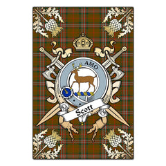 Clan Scott Brown Modern Tartan Crest Black Garden Flag - Gold Thistle CP14 Clan Scott (Scott Tartan) Tartan Today