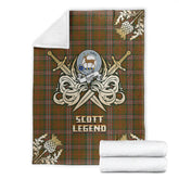 Clan Scott Brown Modern Tartan Gold Courage Symbol Blanket VF90 Clan Scott (Scott Tartan) Tartan Today
