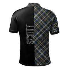 Clan Scott Green Modern Tartan Polo Shirt Half of Me - Cross Style XR62 Scott Green Modern Tartan Tartan Polo
