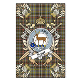 Clan Scott Green Weathered Tartan Crest Black Garden Flag - Gold Thistle KW19 Clan Scott (Scott Tartan) Tartan Today