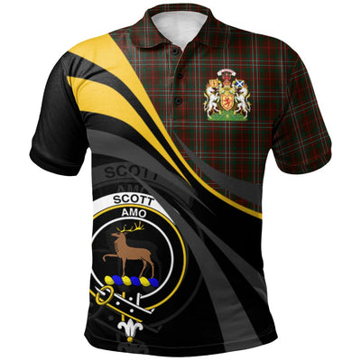 Clan Scott Hunting 01 Tartan Polo Shirt - Royal Coat Of Arms Style