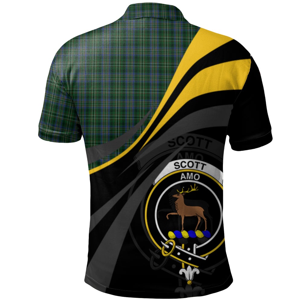 Clan Scott Hunting 02 Tartan Polo Shirt - Royal Coat Of Arms Style HT82 Scott Hunting 02 Tartan Tartan Polo