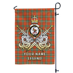 Custom Name Clan Scott Ancient Tartan Garden Flag with Clan Crest and the Golden Sword of Courageous Legacy HA34