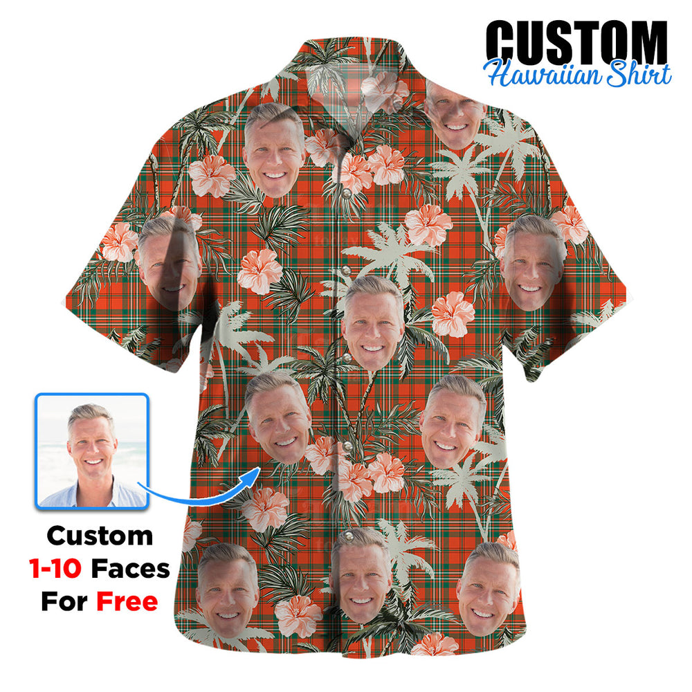 Clan Scott Ancient Tartan Custom Face Hawaiian Shirt – Unisex Gift for Family Members, Summer Party XZ72 Scott Ancient Tartan Tartan Hawaii Shirt