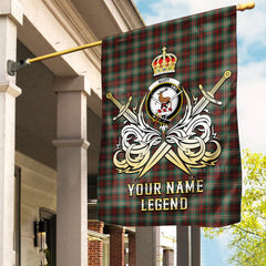 Custom Name Clan Scott Brown Ancient Tartan Garden Flag with Clan Crest and the Golden Sword of Courageous Legacy AJ68