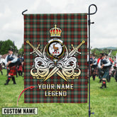 Personalized Custom Name Clan Scott Brown Ancient Tartan Garden Flag with Clan Crest and the Golden Sword of Courageous Legacy AJ68 - Scott Brown Ancient Tartan Design, Scottish Heritage Gift
