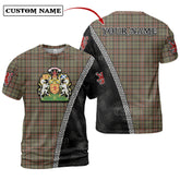 Scott Green Weathered Tartan Shirt with Scotland Coat of Arms & Custom Name YK25