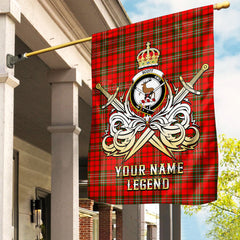 Custom Name Clan Scott Modern Tartan Garden Flag with Clan Crest and the Golden Sword of Courageous Legacy RM18