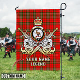 Personalized Custom Name Clan Scott Modern Tartan Garden Flag with Clan Crest and the Golden Sword of Courageous Legacy RM18 - Scott Modern Tartan Design, Scottish Heritage Gift