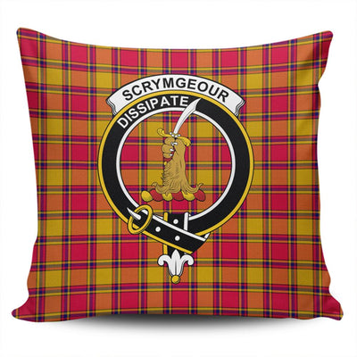 Clan Scrymgeour Tartan Crest Pillow Cover