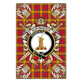 Clan Scrymgeour Tartan Crest Black Garden Flag - Gold Thistle PJ44 Clan Scrymgeour Tartan Today