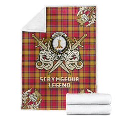 Clan Scrymgeour Tartan Gold Courage Symbol Blanket FD72 Clan Scrymgeour Tartan Today