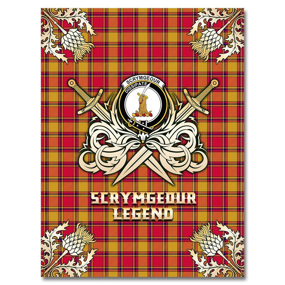 Clan Scrymgeour Tartan Gold Courage Symbol Blanket FD72 Clan Scrymgeour Tartan Today
