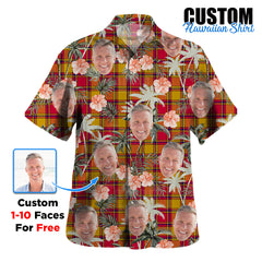 Clan Scrymgeour Tartan Custom Face Hawaiian Shirt – Unisex Gift for Family Members, Summer Party ES71 Scrymgeour Tartan Tartan Hawaii Shirt