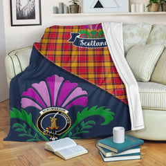Clan Scrymgeour Tartan Crest Premium Blanket Thistle Style MW24 Clan Scrymgeour Tartan Today