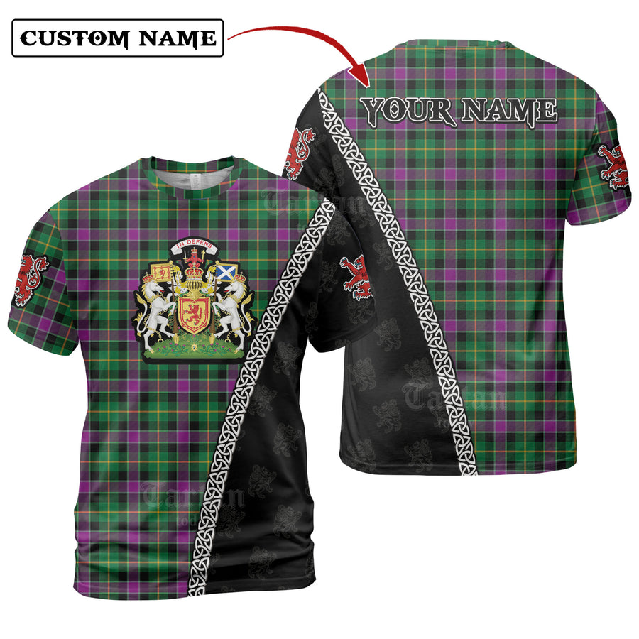 Selkirk Tartan Shirt with Scotland Coat of Arms & Custom Name QM93