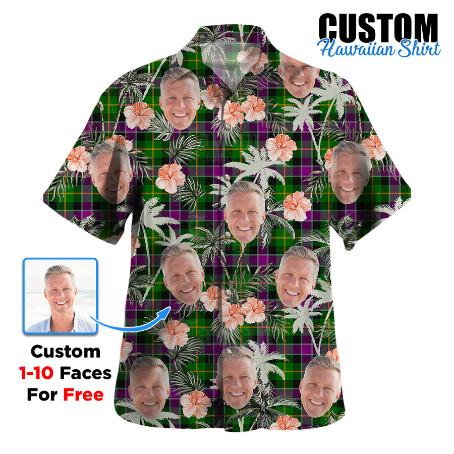 Clan Selkirk Tartan Custom Face Hawaiian Shirt – Unisex Gift for Family Members, Summer Party KZ41 Selkirk Tartan Tartan Hawaii Shirt