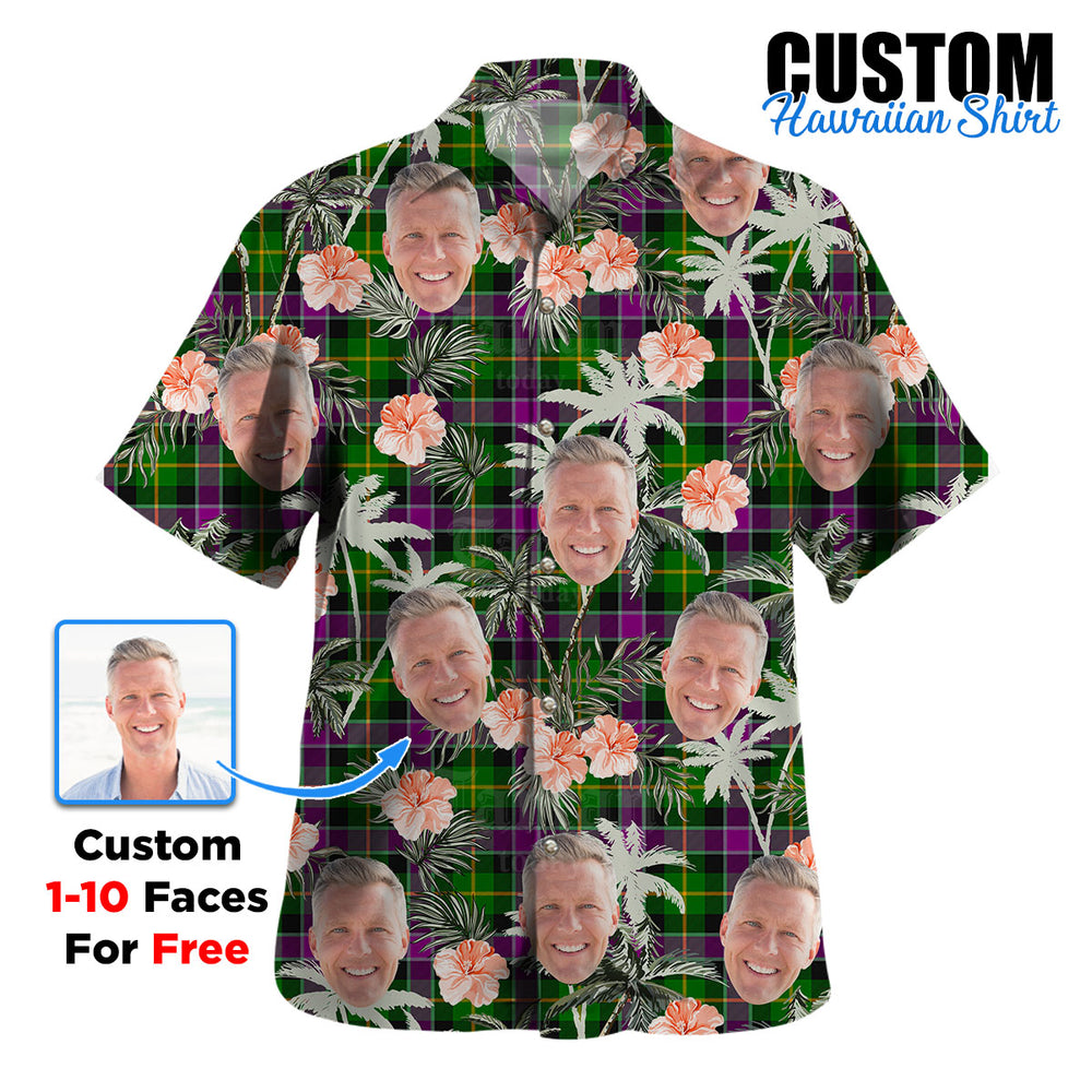 Clan Selkirk Tartan Custom Face Hawaiian Shirt – Unisex Gift for Family Members, Summer Party KZ41 Selkirk Tartan Tartan Hawaii Shirt