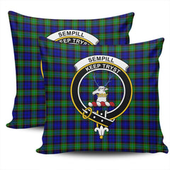 Clan Sempill Modern Tartan Crest Pillow Cover QX50 Clan Sempill Tartan Today